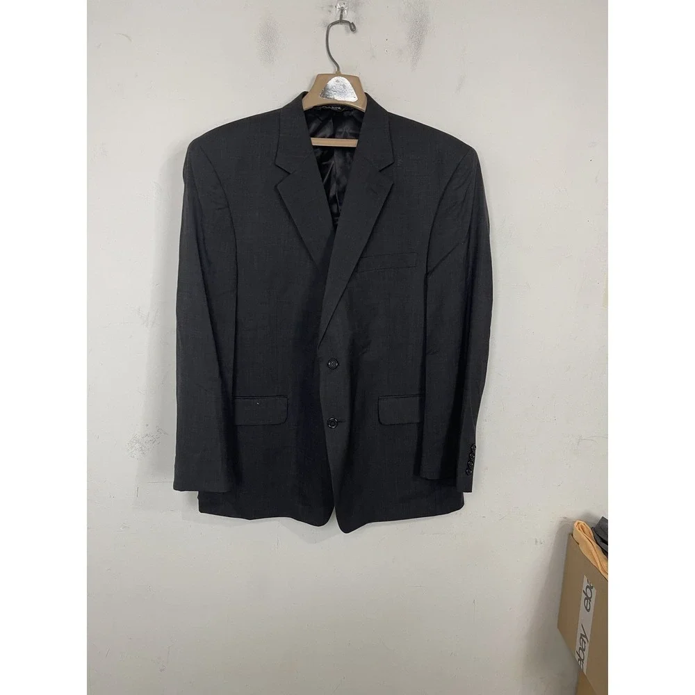Men's Jos A Bank‎ 100% Wool Suit Jacket 46S Pants 35x29 Gray